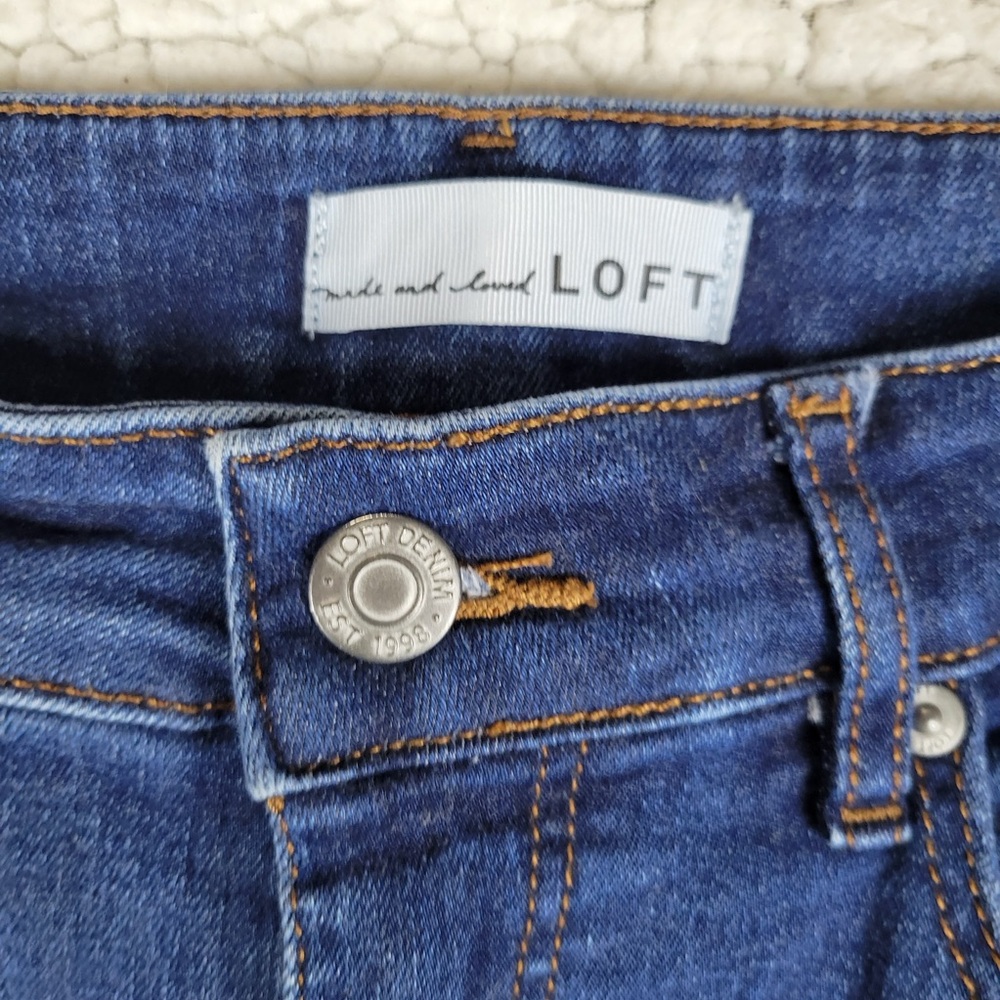 Loft Jeans Slim Flare High Rise Women’s Size 10 Medium Wash Stretch - Picture 4 of 14